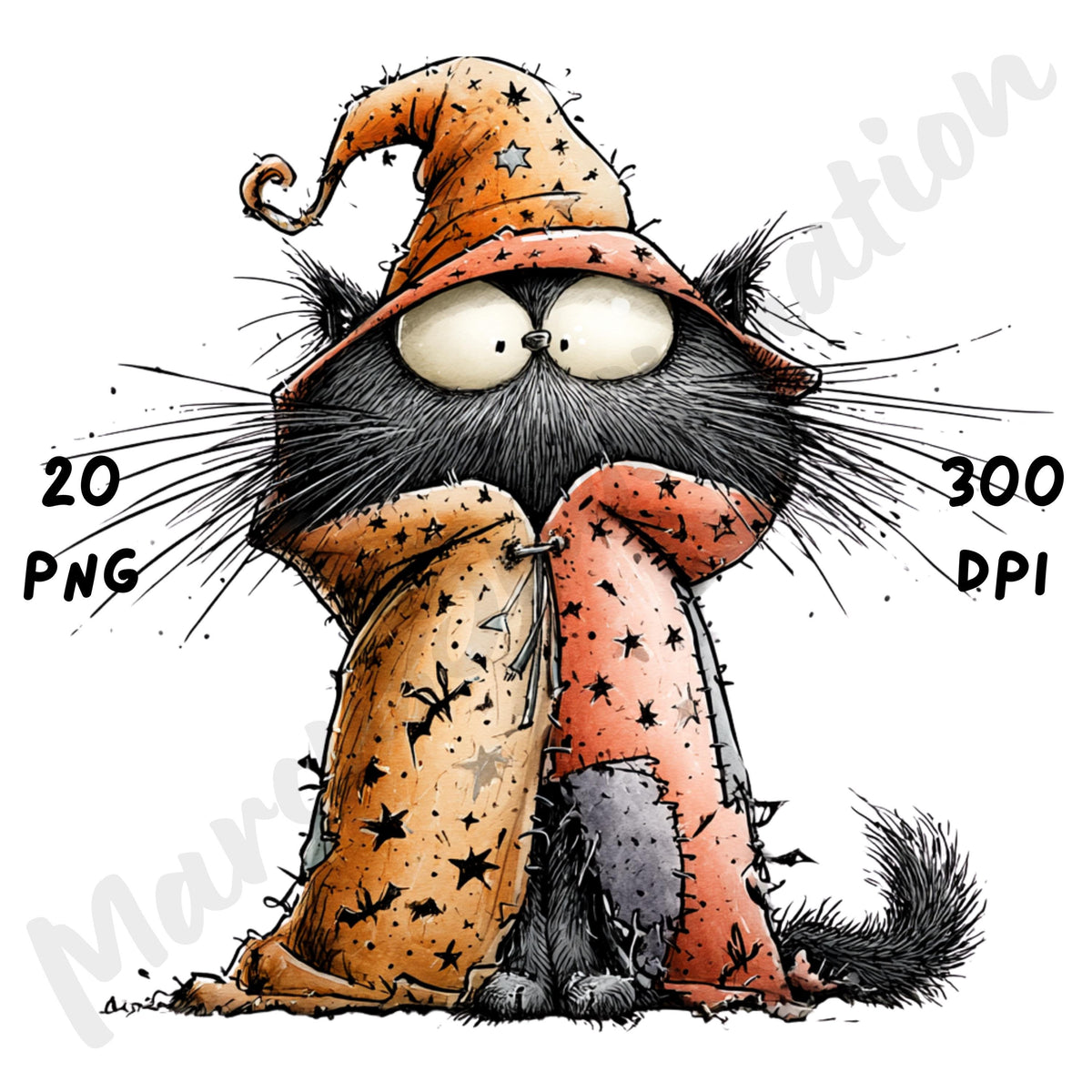 Halloween Black Cat Quirky Clipart