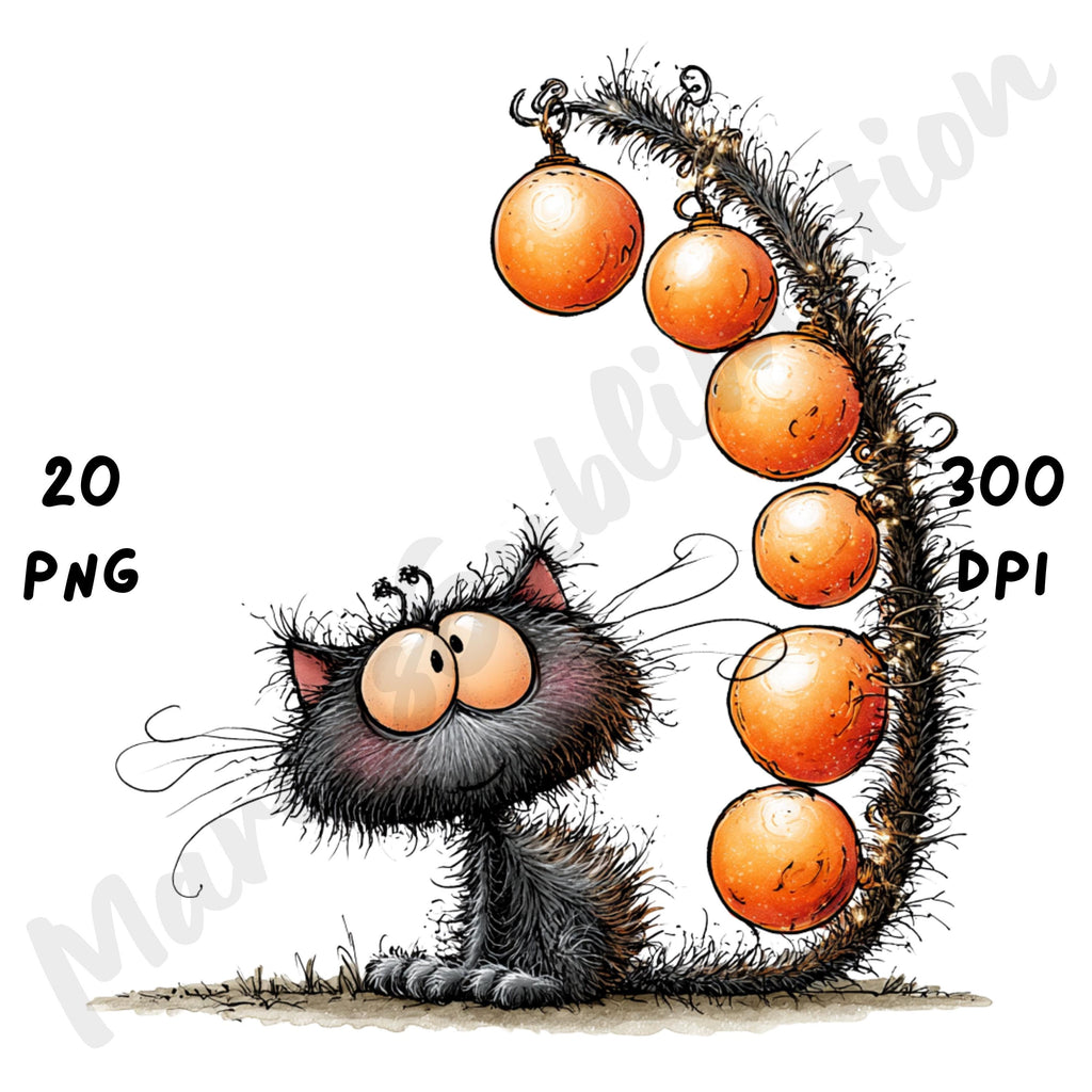 Halloween Black Cat Quirky Clipart