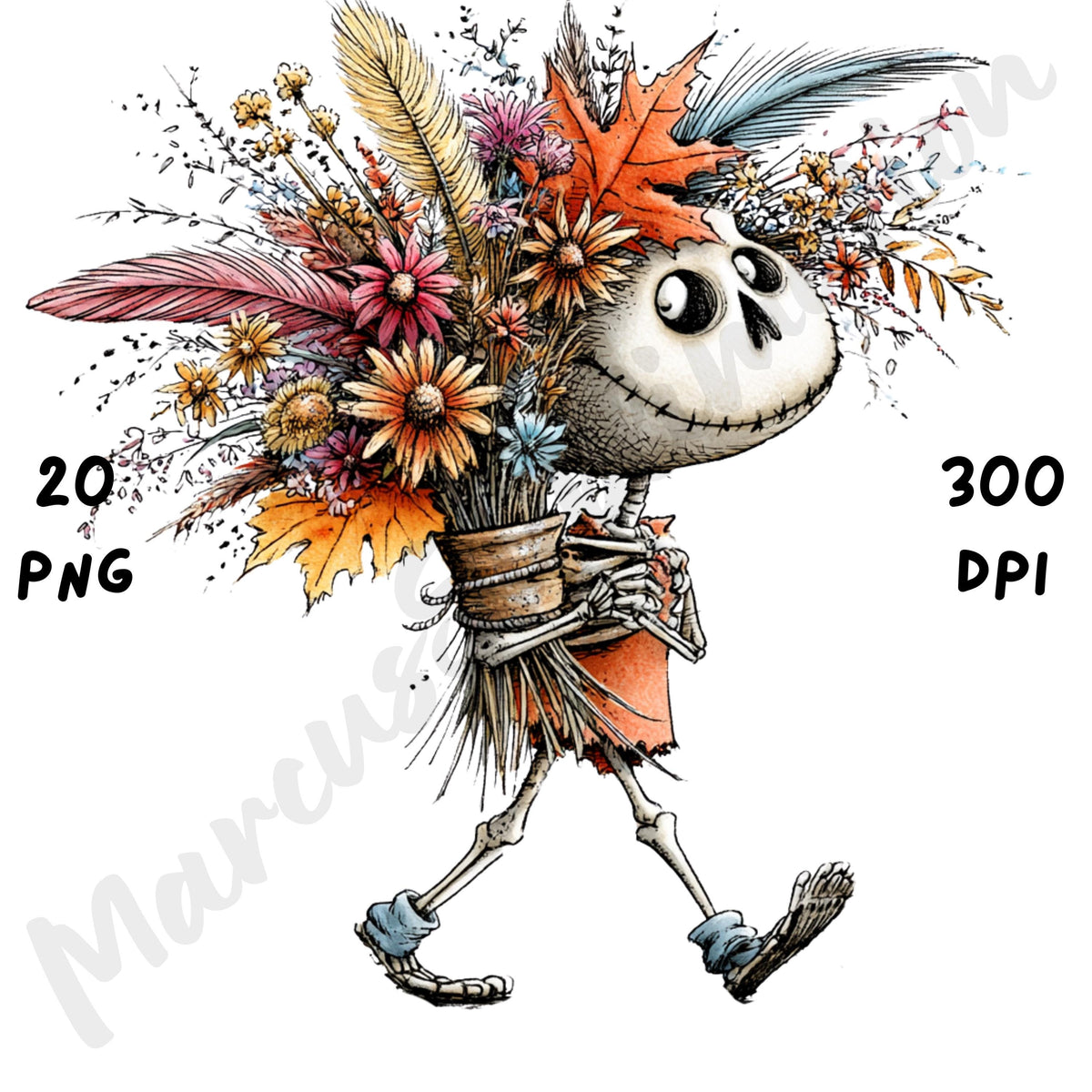 Halloween Skeleton Quirky Clipart