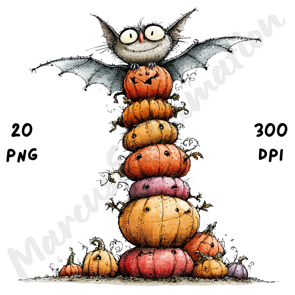 Halloween Bat Quirky Clipart
