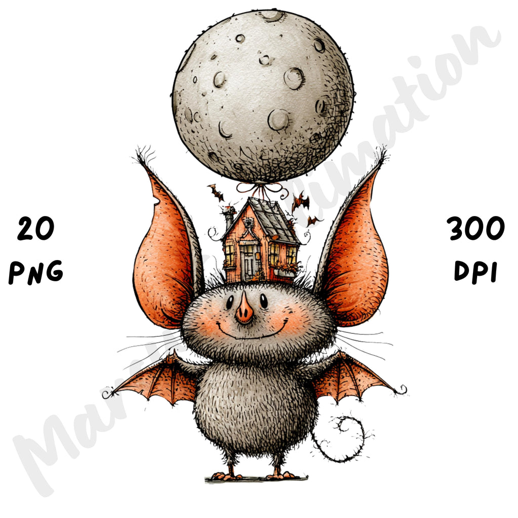 Halloween Bat Quirky Clipart