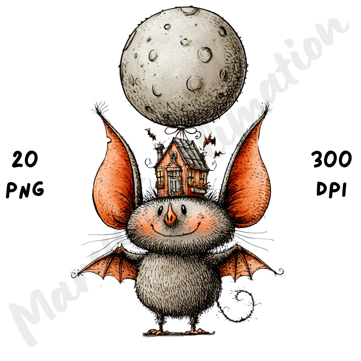 Halloween Bat Quirky Clipart