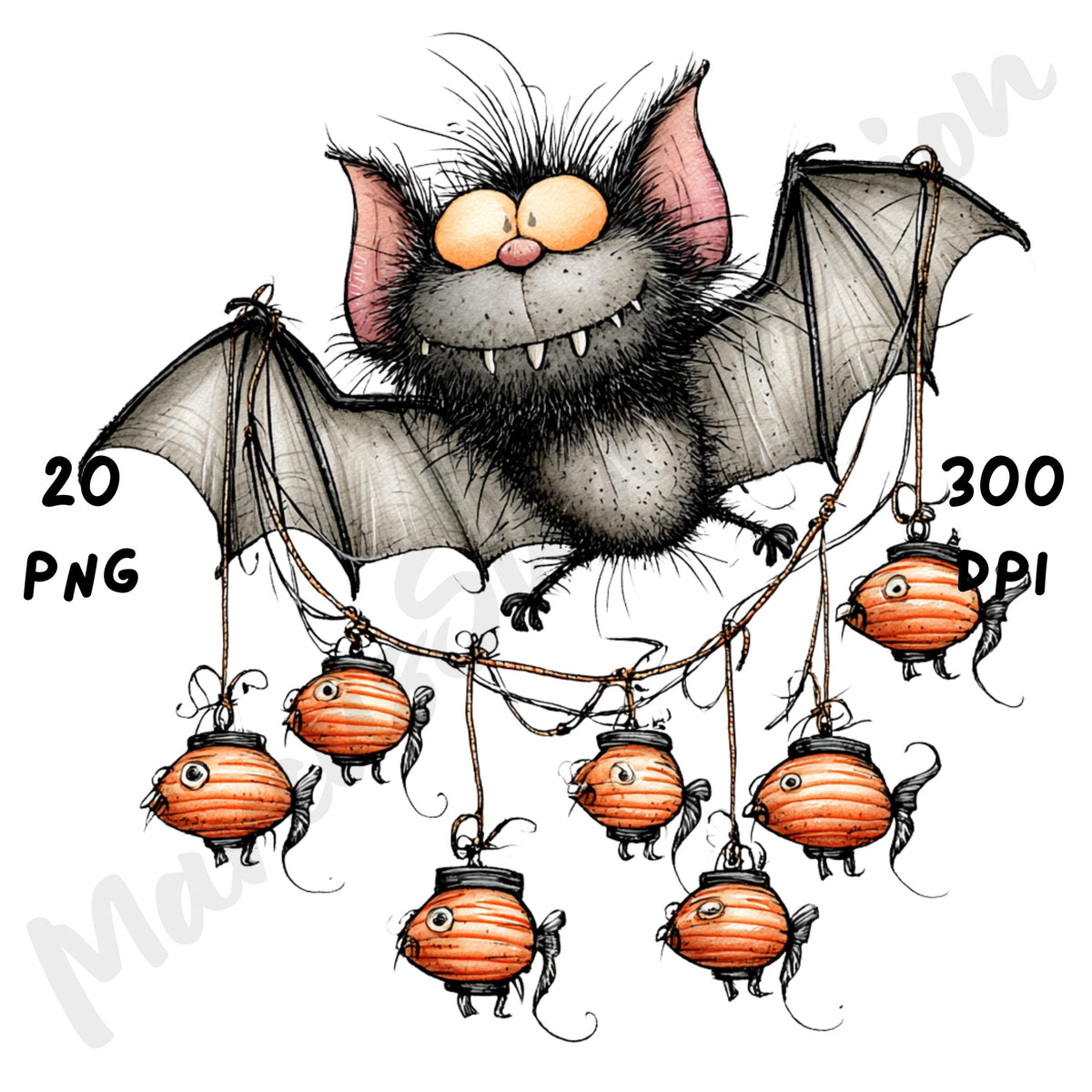 Halloween Bat Quirky Clipart