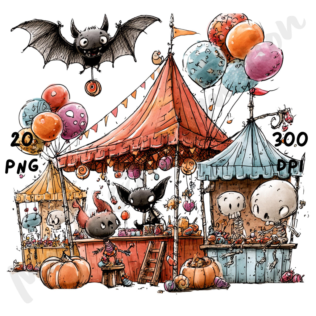 Halloween Scenes Quirky Clipart