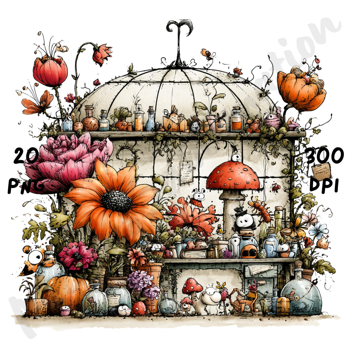 Halloween Scenes Quirky Clipart