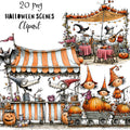 Halloween Scenes Quirky Clipart