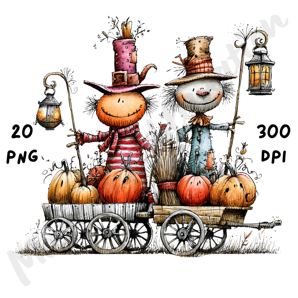 Halloween Scenes Quirky Clipart