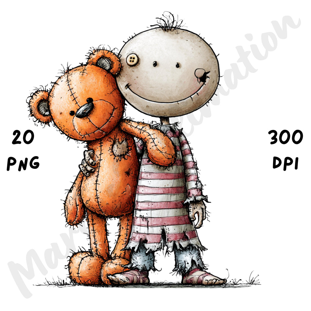 Halloween Creepy Doll Quirky Clipart