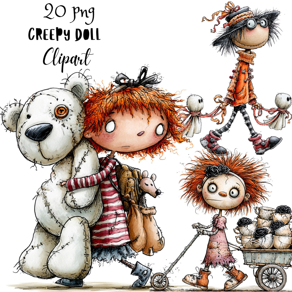 Halloween Creepy Doll Quirky Clipart