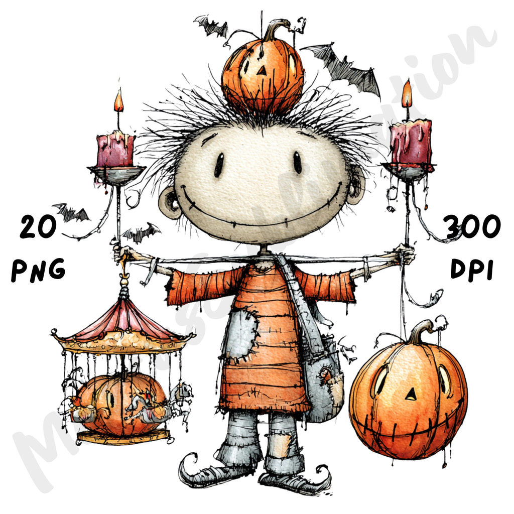 Halloween Creepy Doll Quirky Clipart
