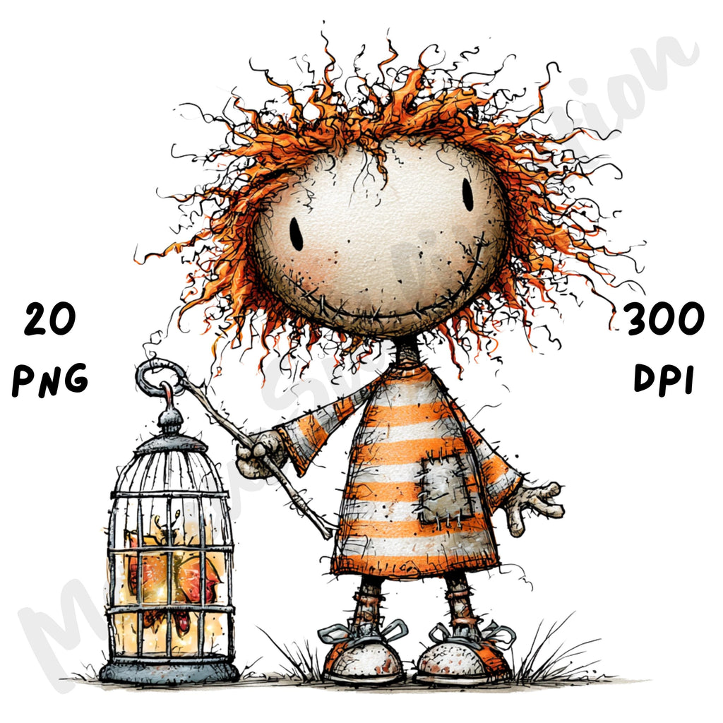 Halloween Creepy Doll Quirky Clipart