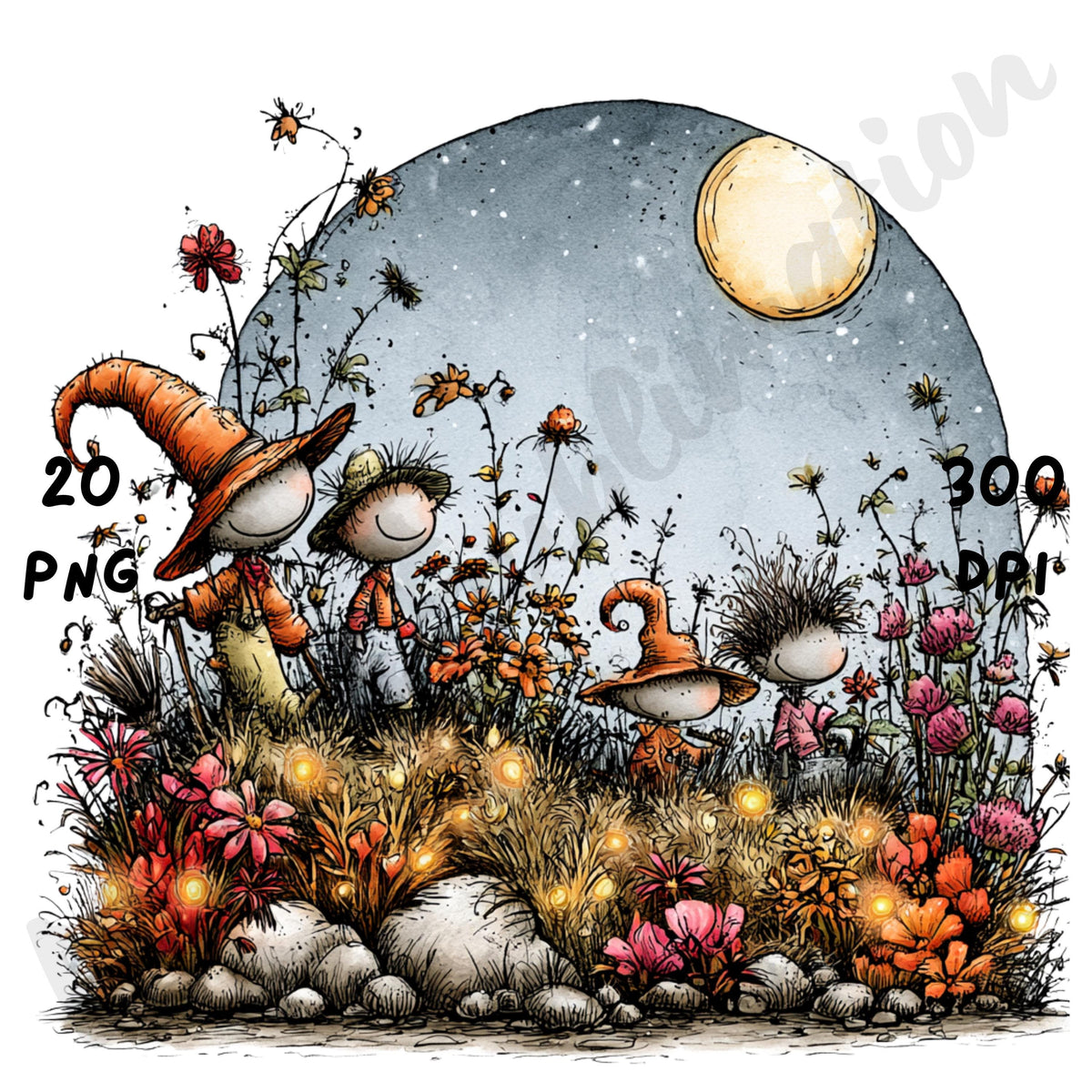 Halloween Garden Quirky Clipart