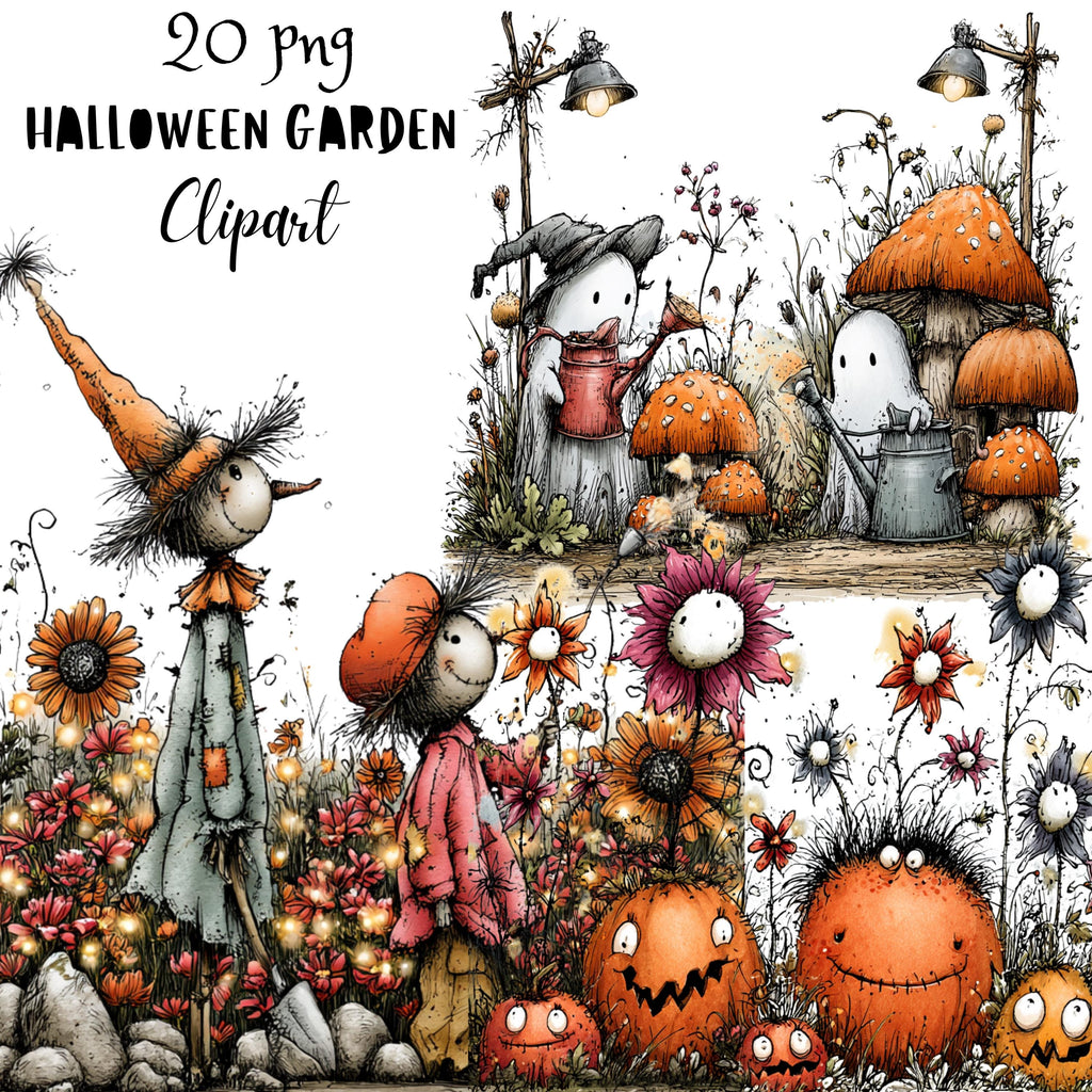Halloween Garden Quirky Clipart