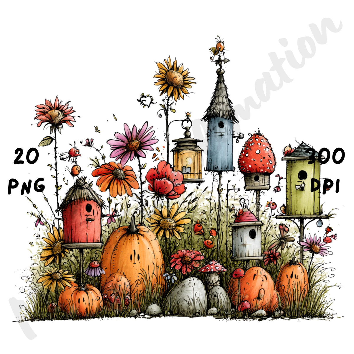 Halloween Garden Quirky Clipart
