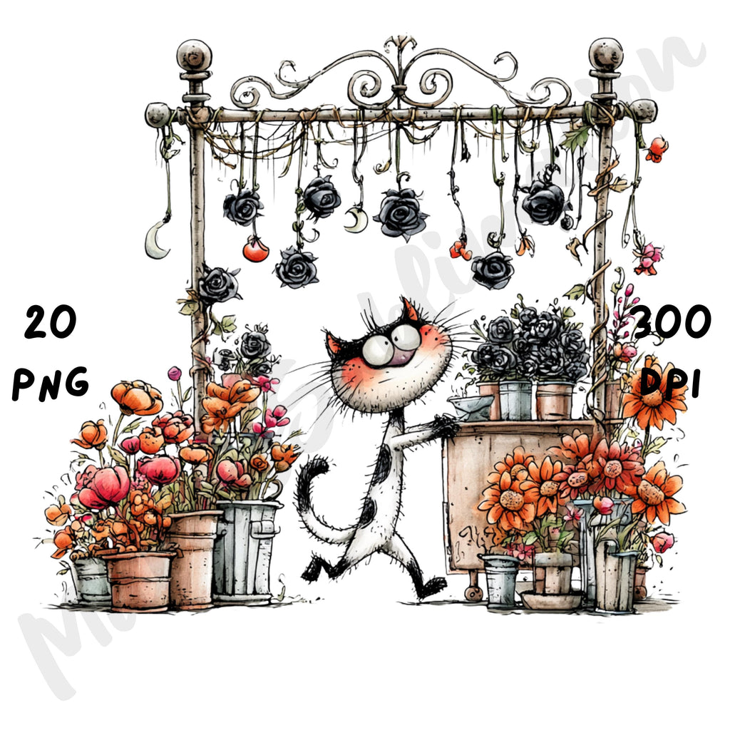Halloween Cat Quirky Clipart