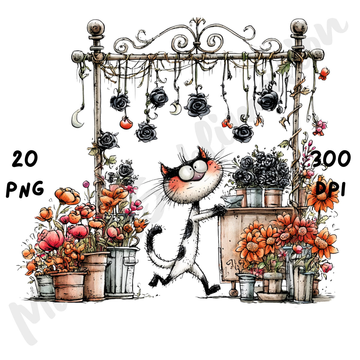 Halloween Cat Quirky Clipart