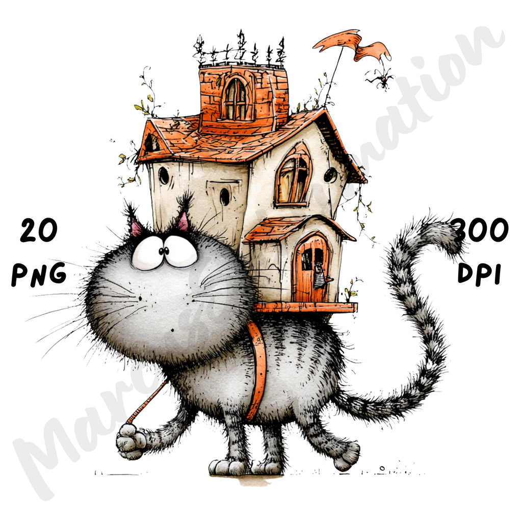 Halloween Cat Quirky Clipart