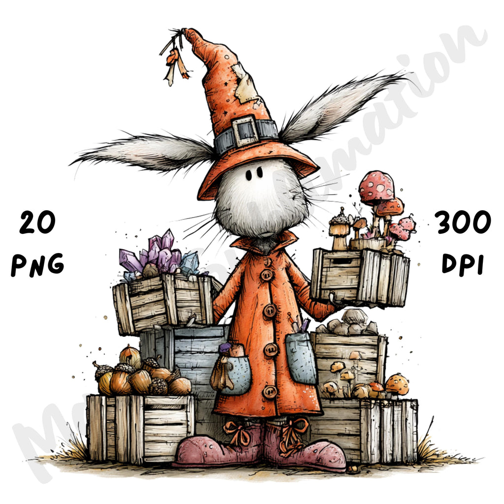 Halloween Bunny Quirky Clipart