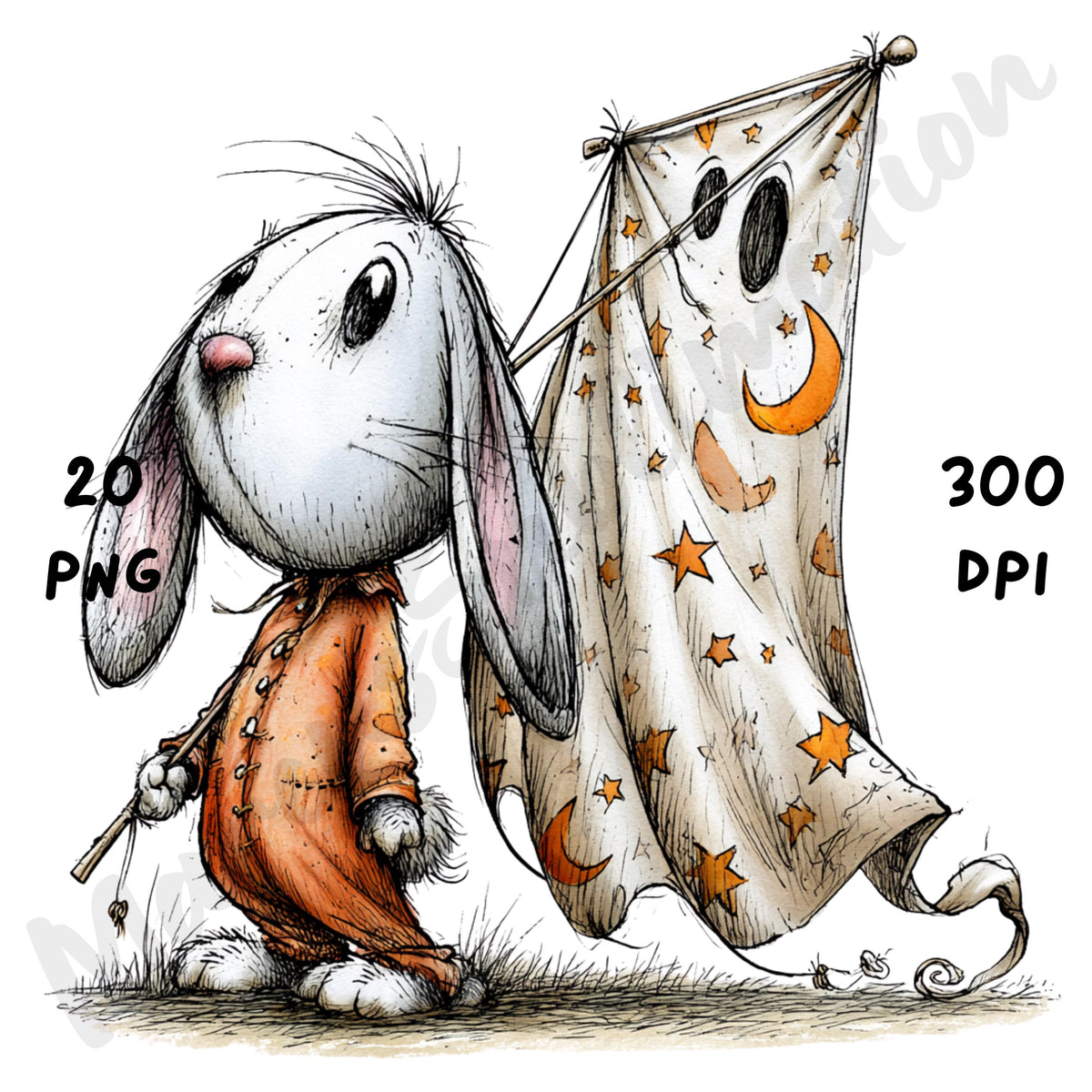 Halloween Bunny Quirky Clipart