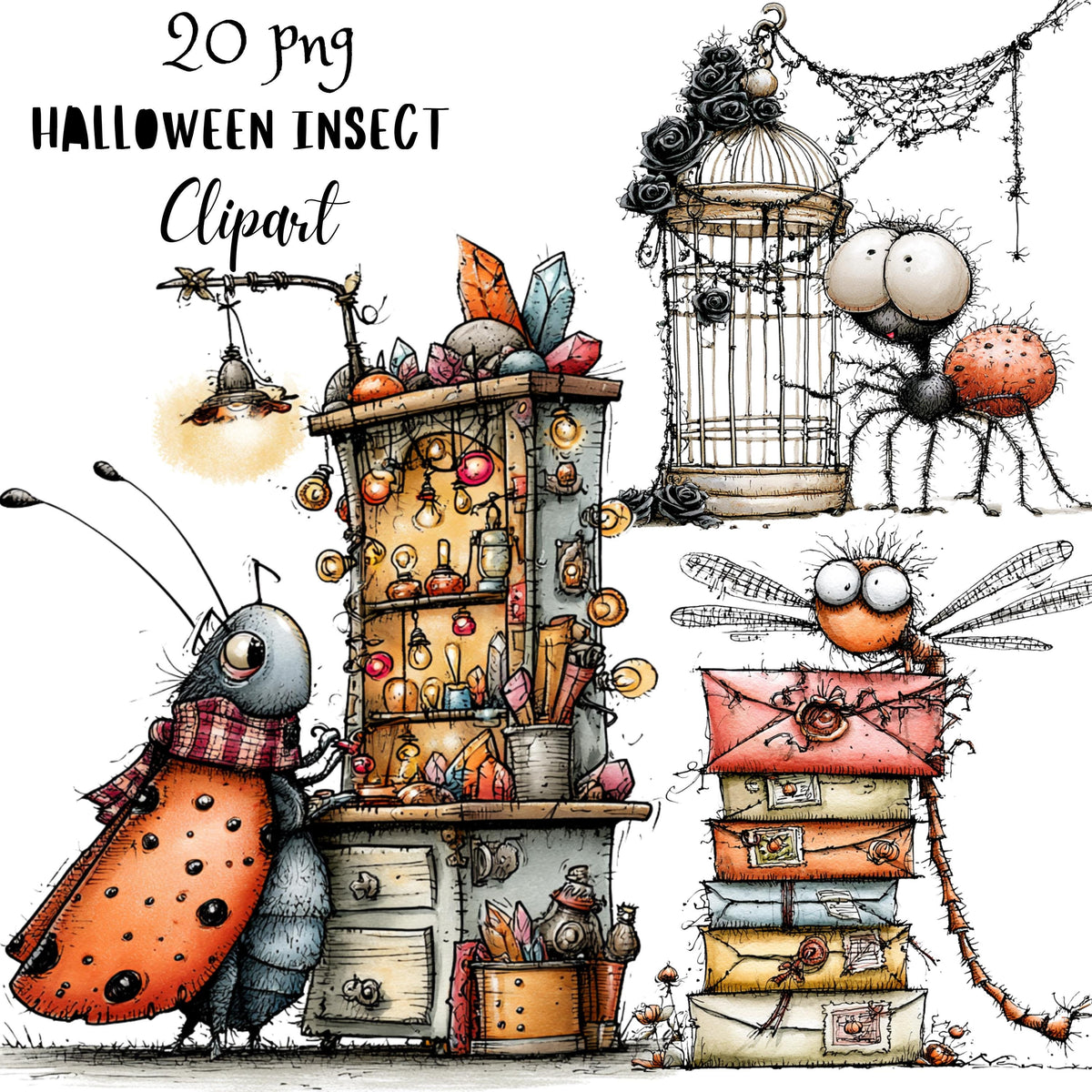 Halloween Insects Quirky Clipart