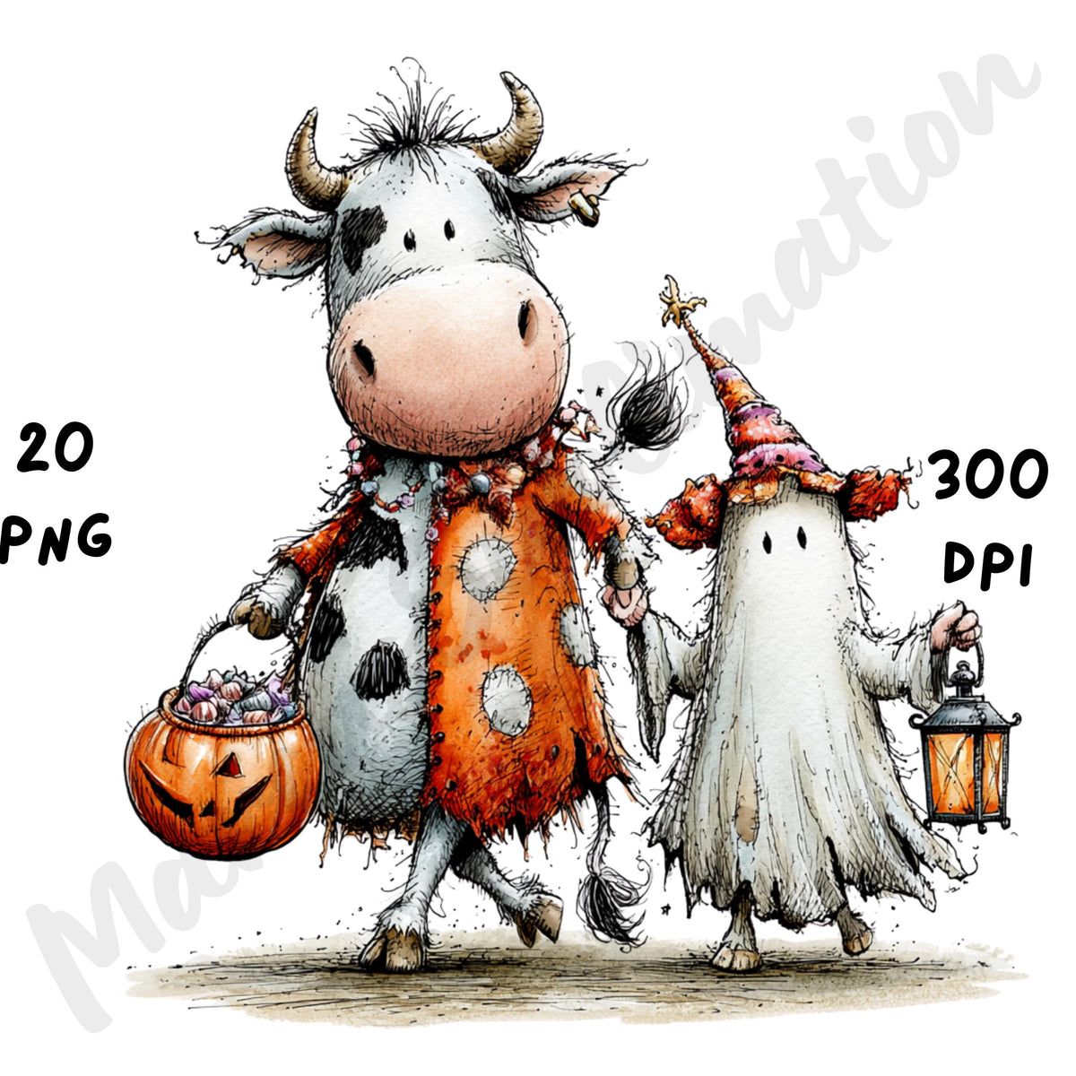 Halloween Cow Quirky Clipart