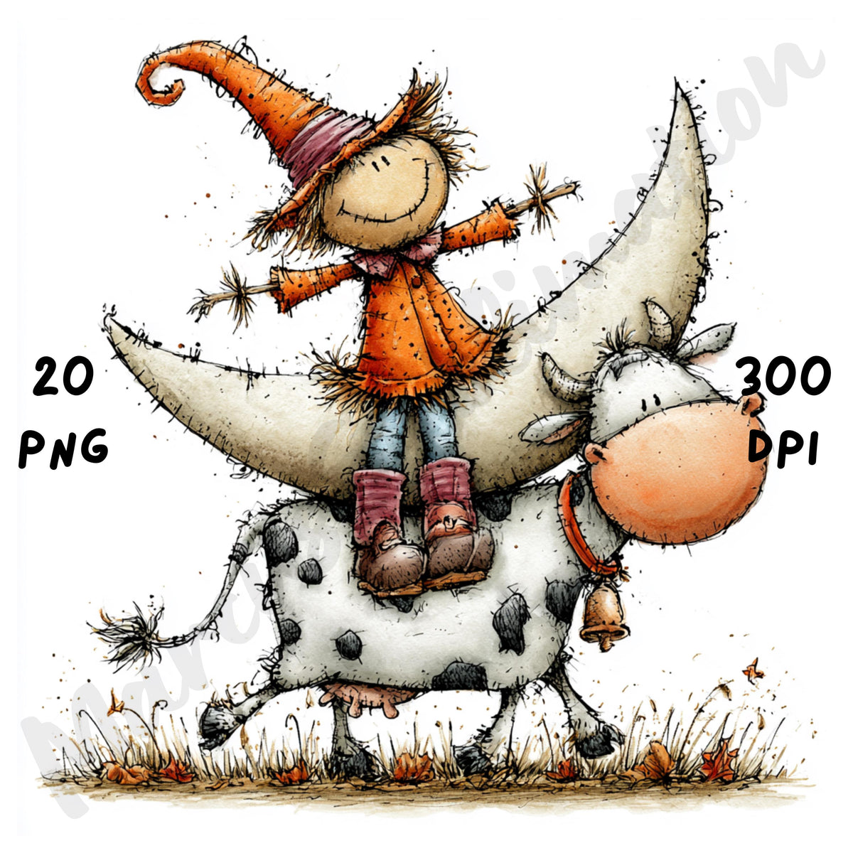 Halloween Cow Quirky Clipart