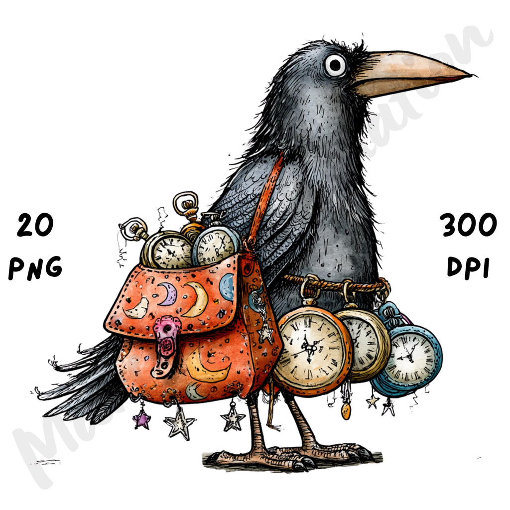 Halloween Raven Quirky Clipart