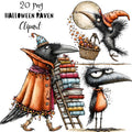 Halloween Raven Quirky Clipart