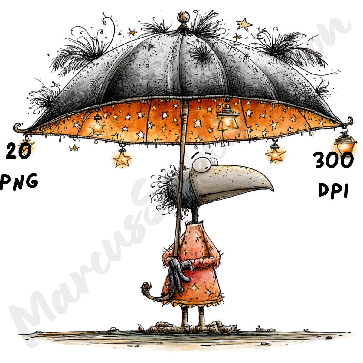 Halloween Raven Quirky Clipart