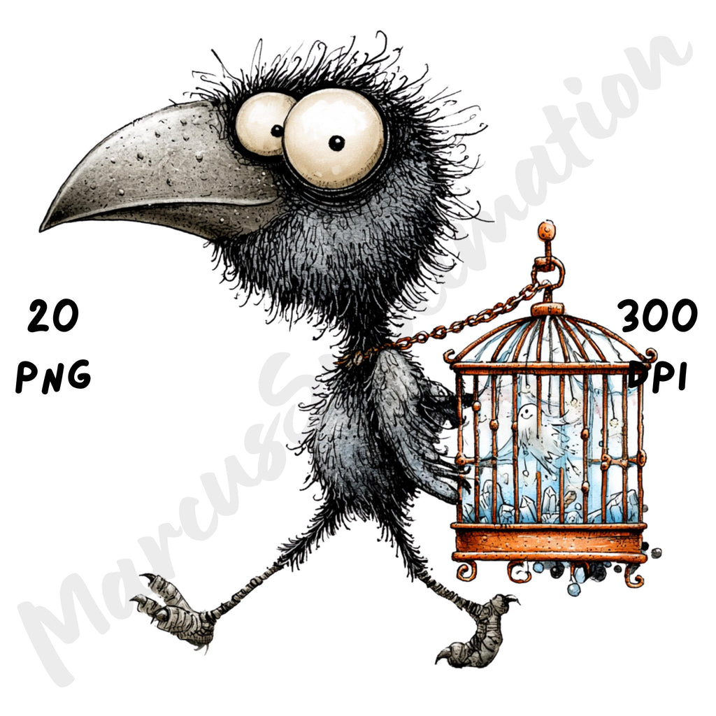 Halloween Raven Quirky Clipart