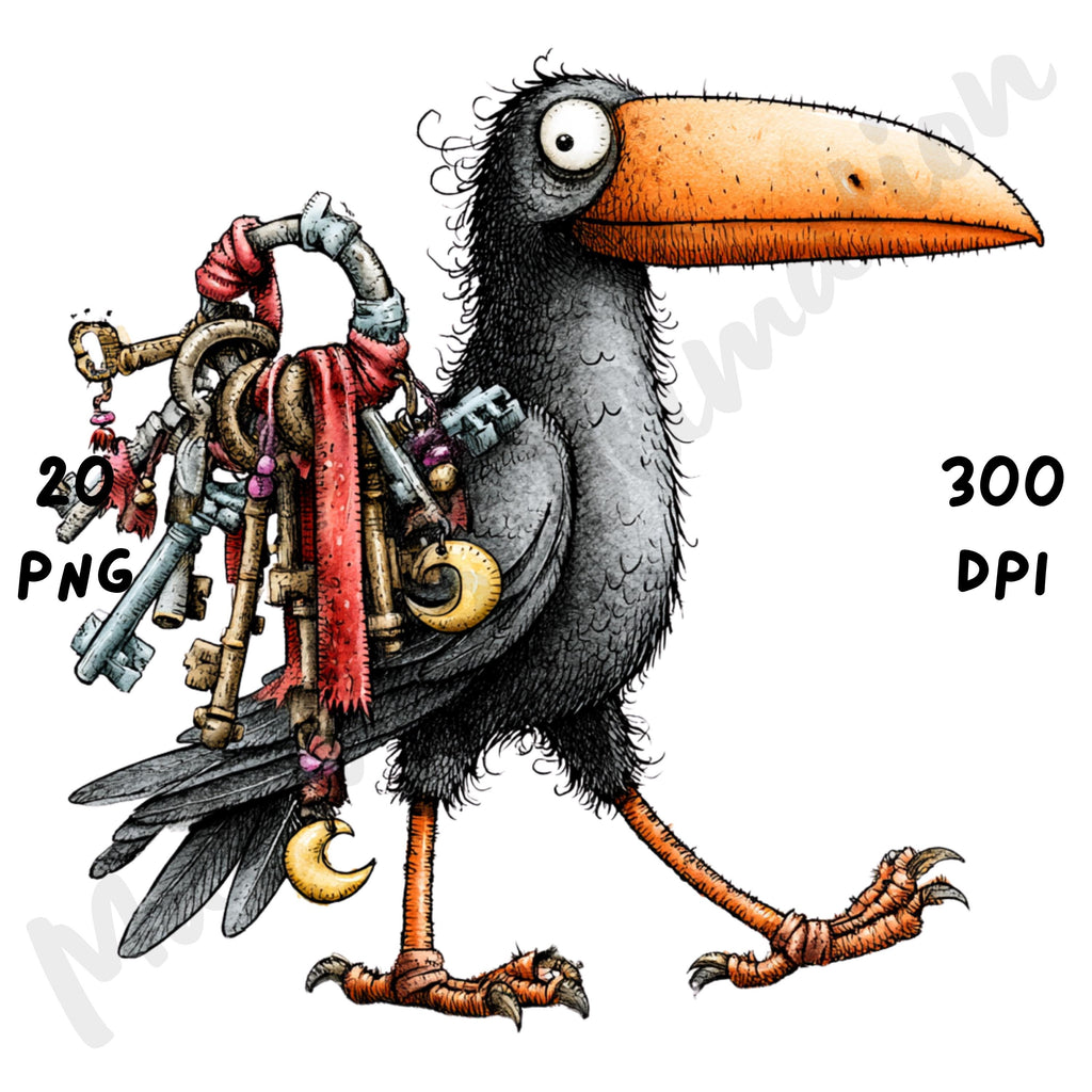Halloween Raven Quirky Clipart