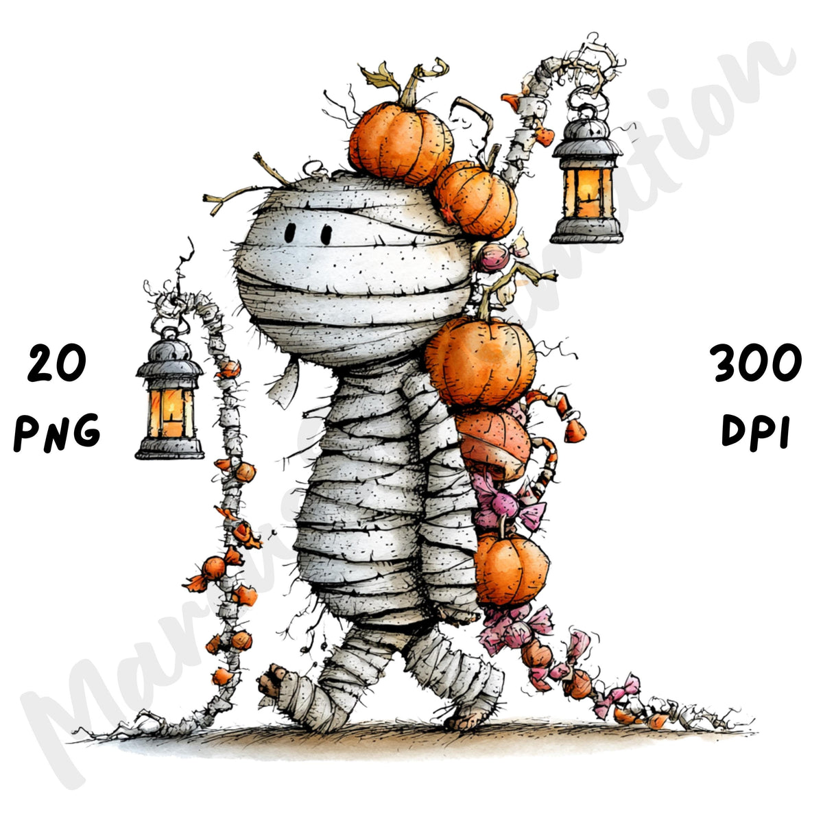 Halloween Mummy Quirky Clipart