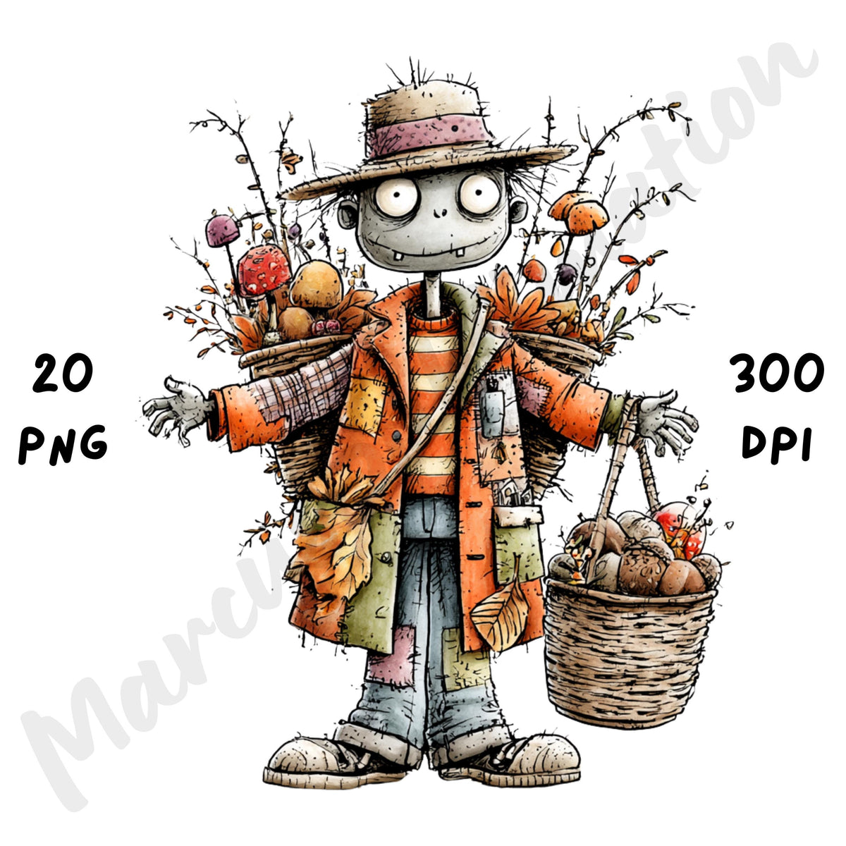 Halloween Zombie Quirky Clipart