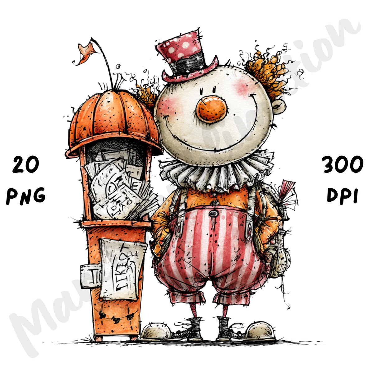 Halloween Clown Quirky Clipart