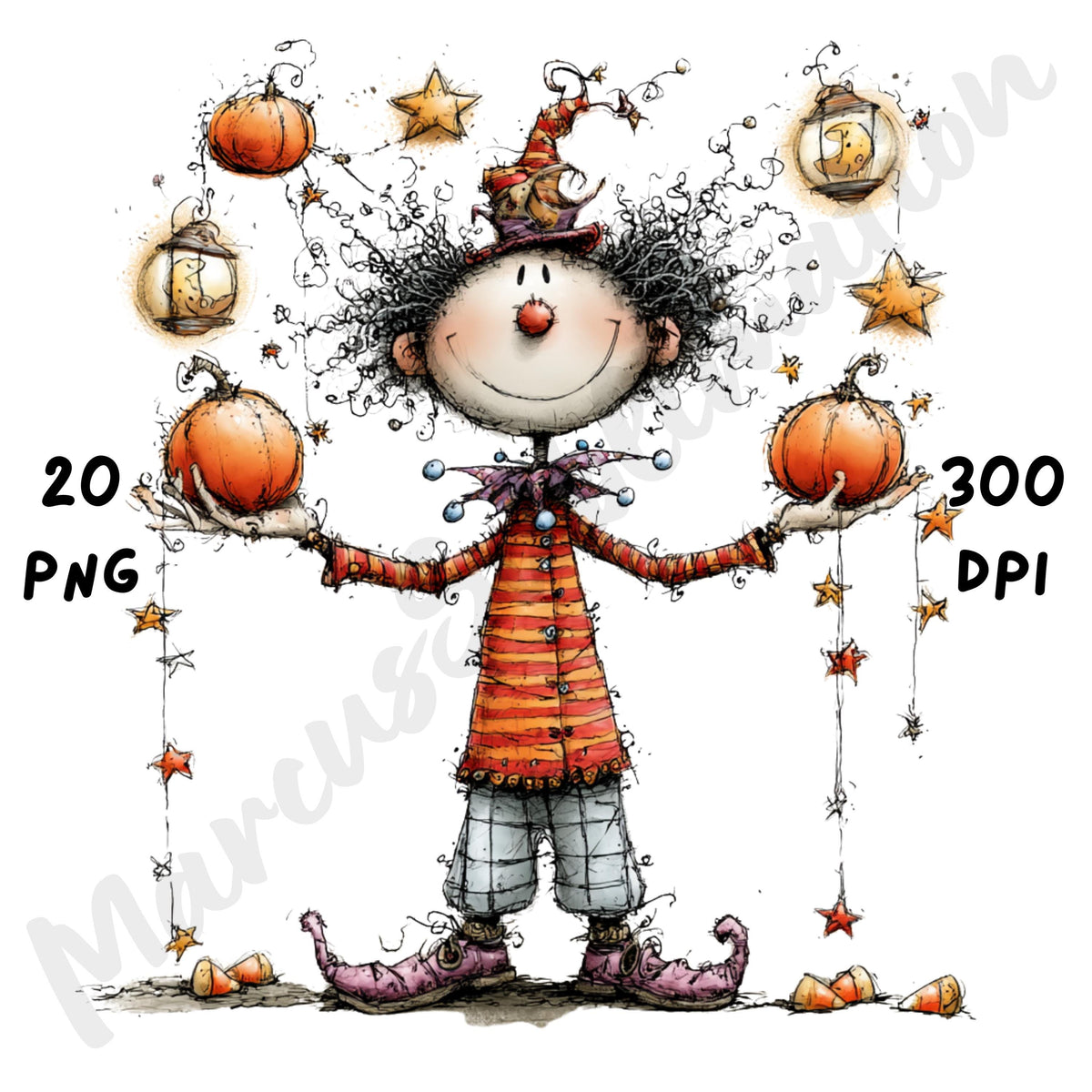 Halloween Clown Quirky Clipart