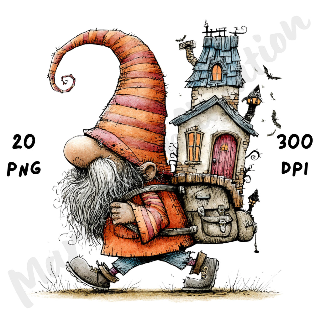 Halloween Gnome Quirky Clipart