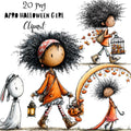 Afro Halloween Girl Quirky Clipart