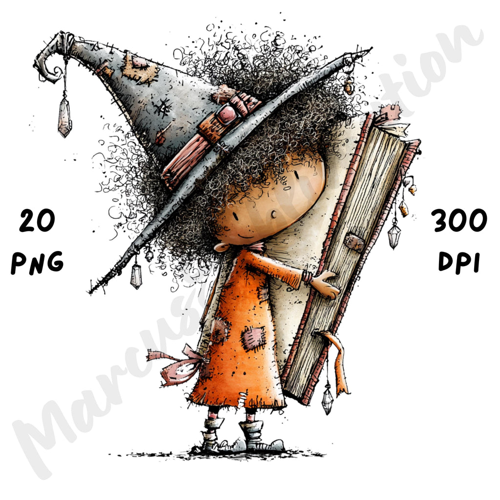 Afro Halloween Girl Quirky Clipart