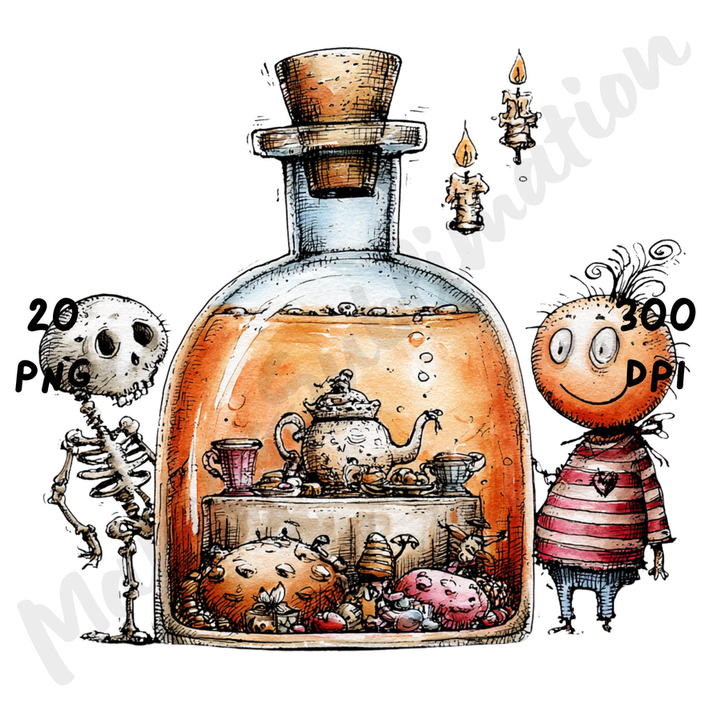 Potion Bottles Quirky Clipart