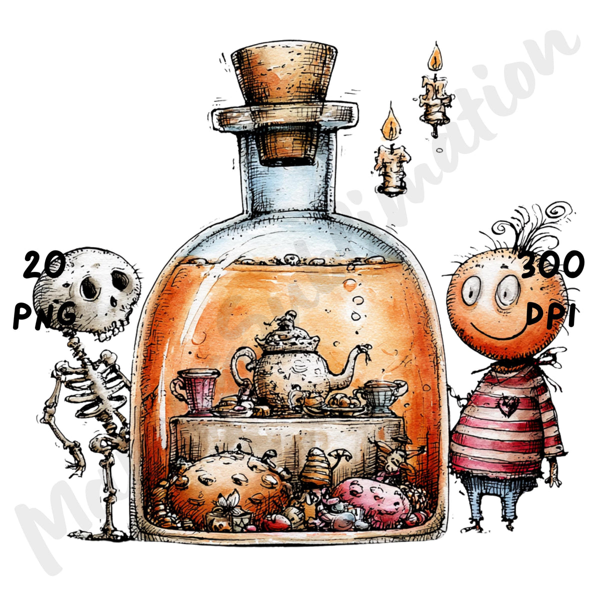 Potion Bottles Quirky Clipart