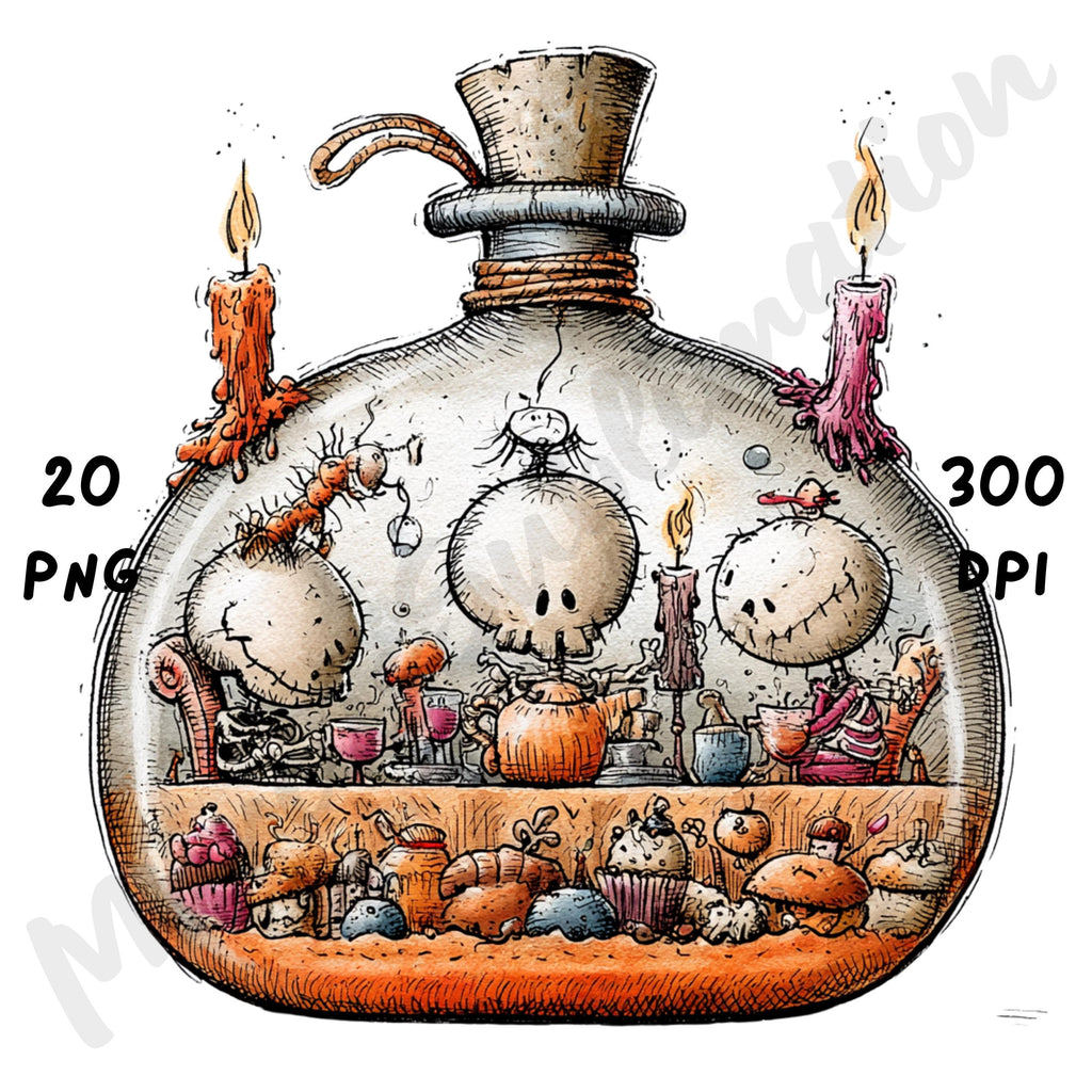 Potion Bottles Quirky Clipart