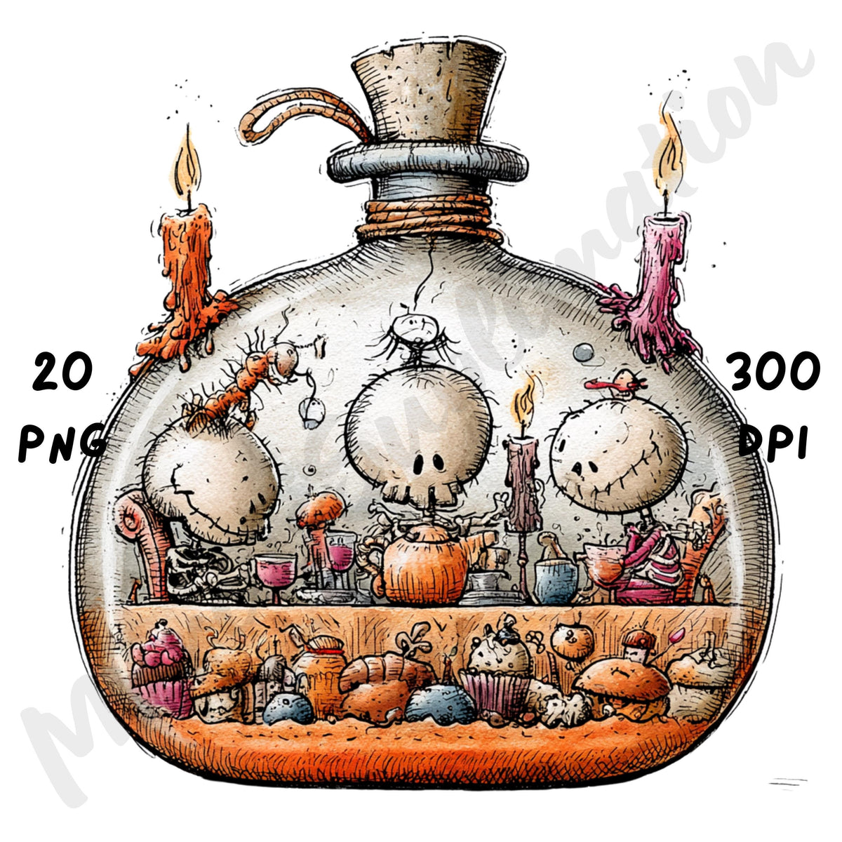 Potion Bottles Quirky Clipart