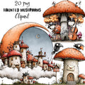 Haunted Mushrooms Quirky Clipart