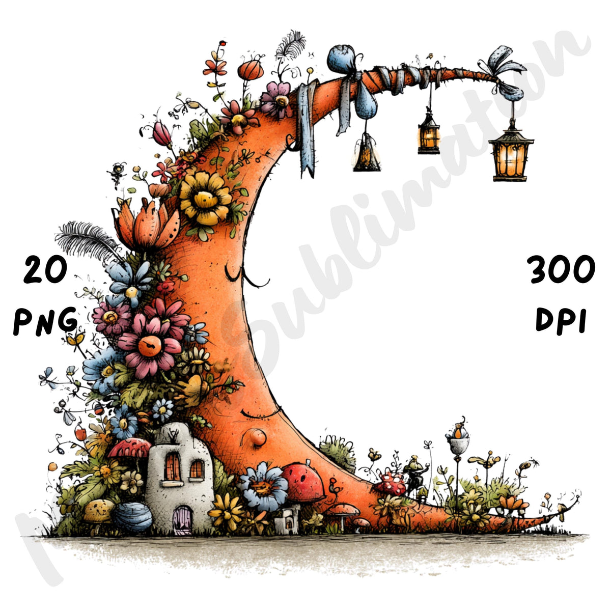 Halloween Flowers Quirky Clipart