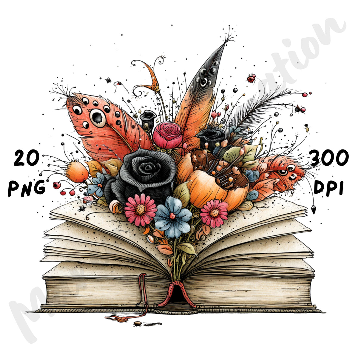Halloween Flowers Quirky Clipart
