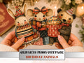 Whimsy Birthday Animals Fussy Cuts, Printable Cut Outs, Birthday Animal Ephemera, Junk Journal Scrapbook Pack, Party Paper Craft