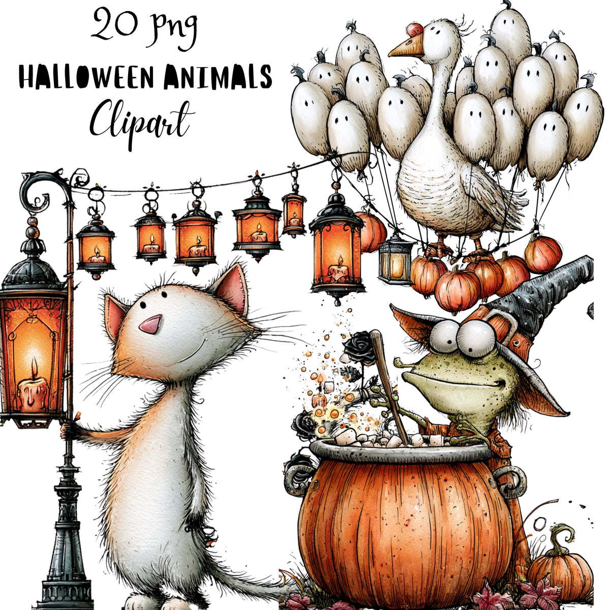 Halloween Animals Quirky Clipart