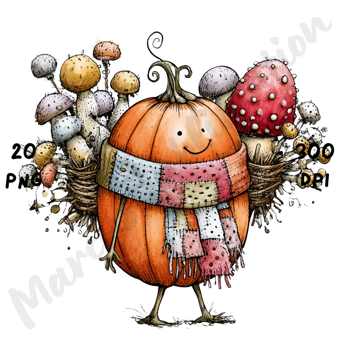 Halloween Pumpkin Quirky Clipart