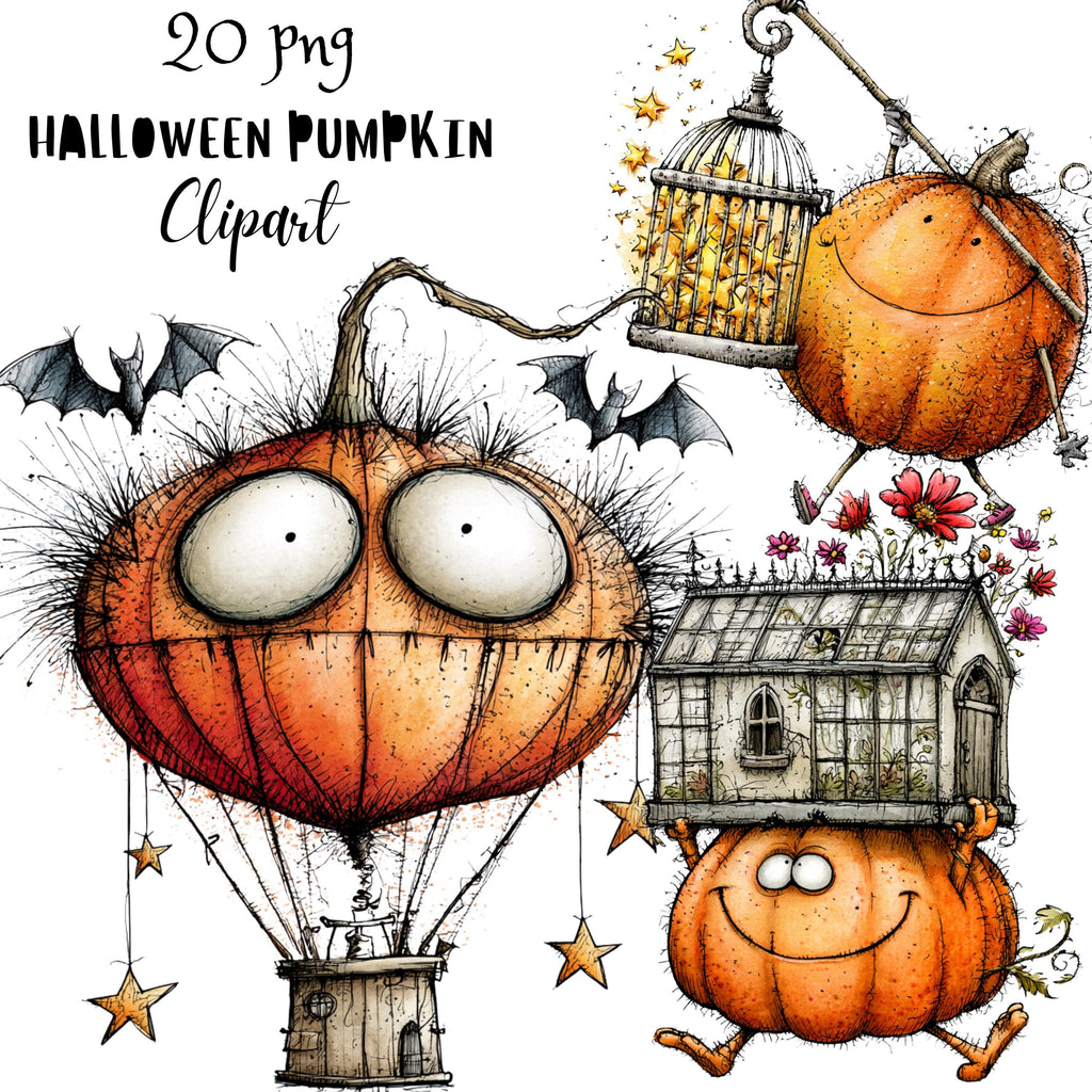 Halloween Pumpkin Quirky Clipart