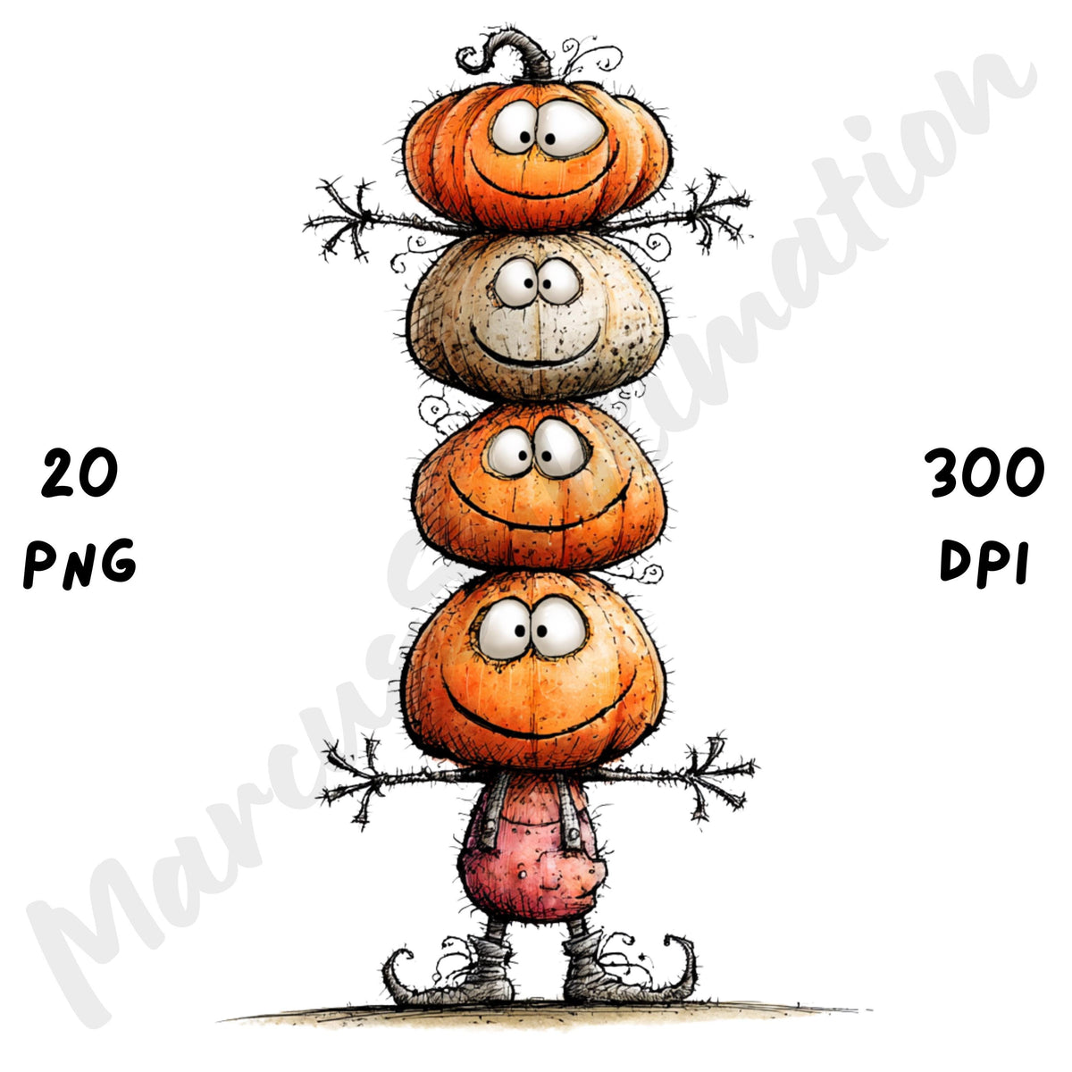 Halloween Pumpkin Quirky Clipart